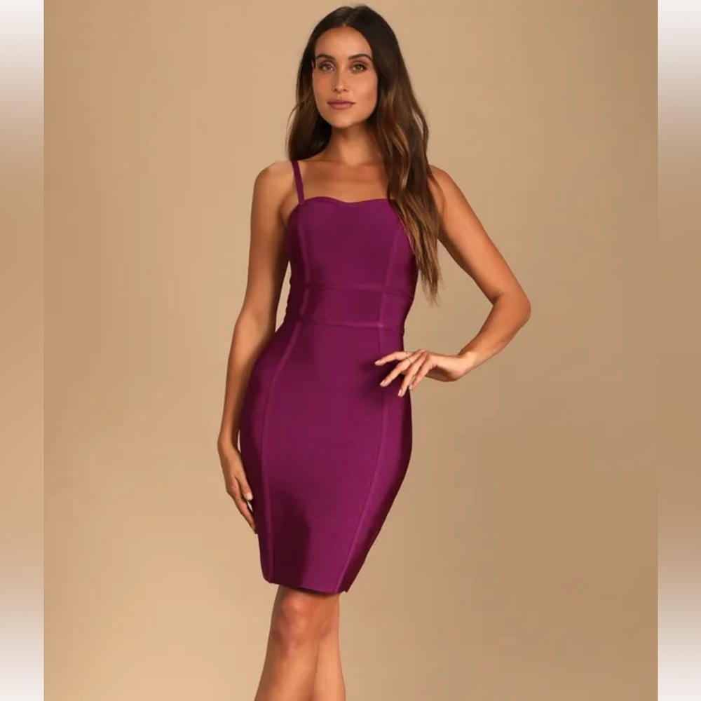Lulu’s Magenta Bandage Bodycon Dress size SMALL. NEVER WORN